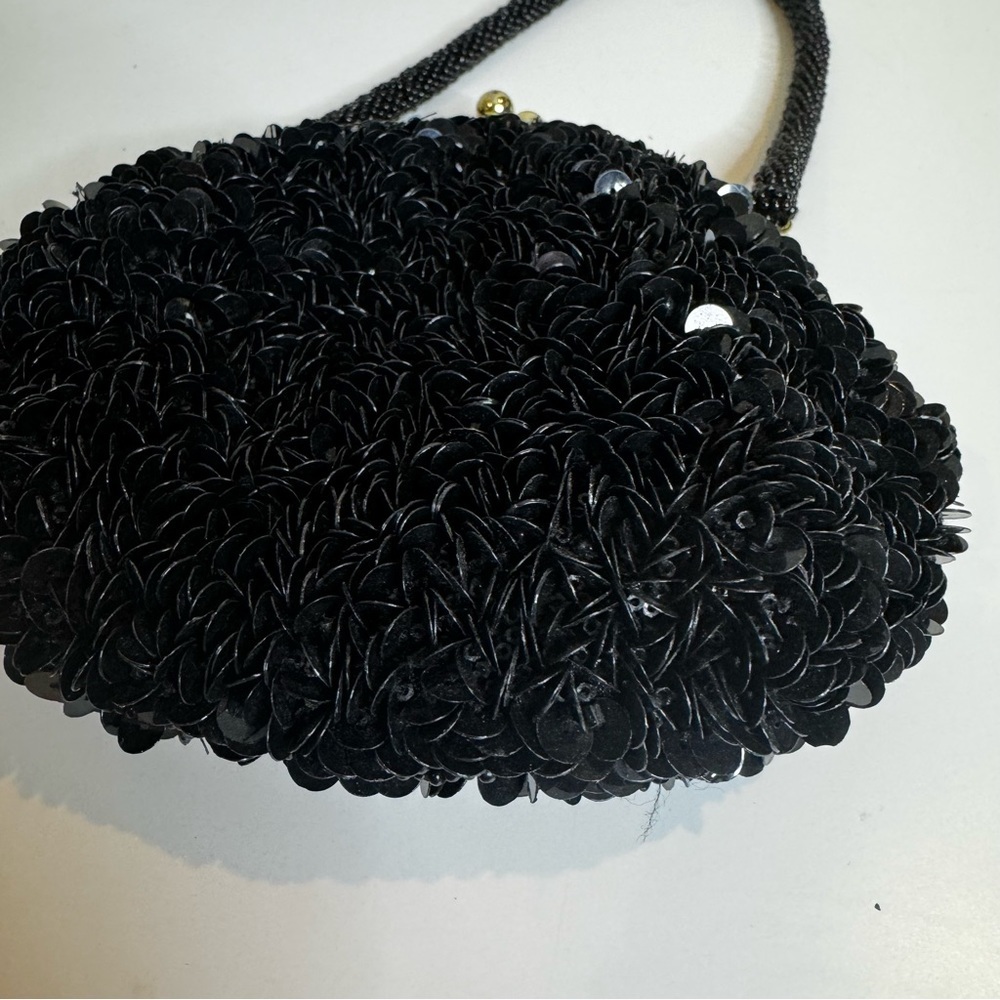 La regate beaded evening purse black